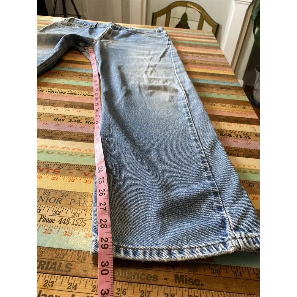 Vintage Levis Jeans 505 Mens 38x30 Blue 90s Denim 505 Distress Fade Classic